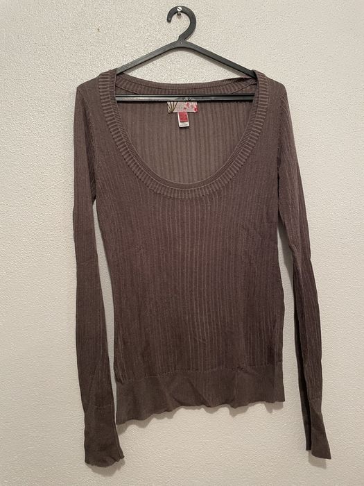 Camisola malha castanha mango