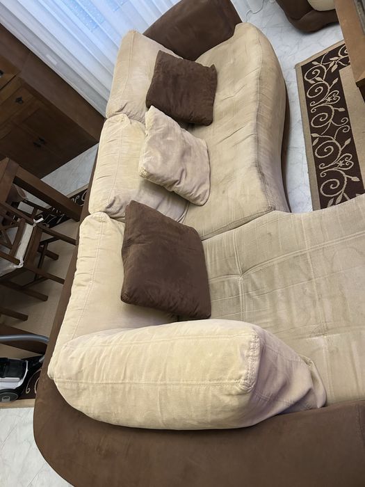 Sofá Castanho/Beje Superior com 2,70