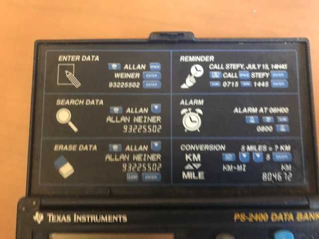 Agenda eletrónica TEXAS INSTRUMENTS PS-2400 com manual de instruções