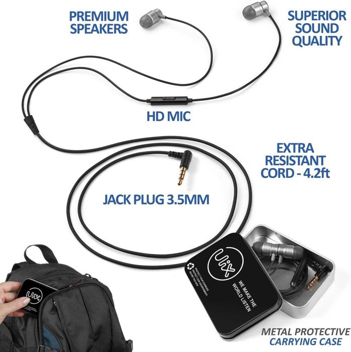 Słuchawki douszne ULIX TECH USB-C magnetyczne słuchawki douszne