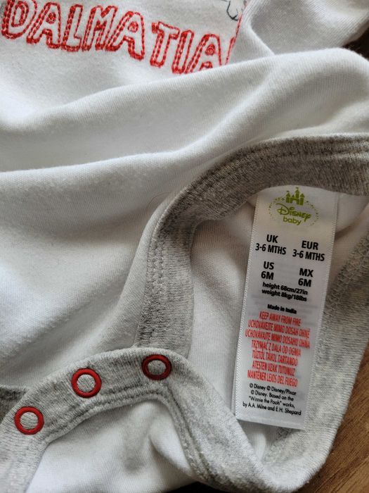 101 Dalmatyńczyków zestaw 68 3-6 body 2 sztuki legginsy śliniak