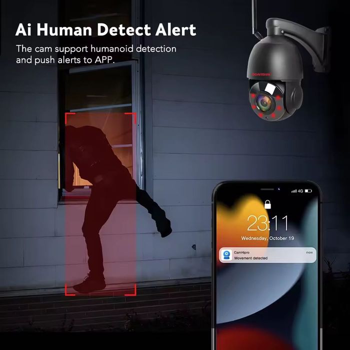 Поворотна Wi-Fi камера відеоспостереження BOAVISION 4K 8MP PTZ