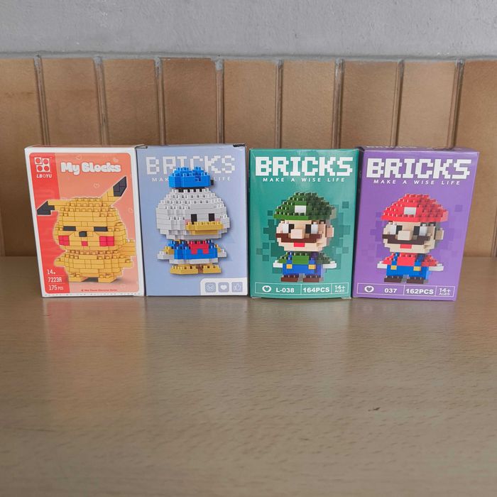 Puzzle Legos Super Mário, Luigi, Pokémon Pikachu