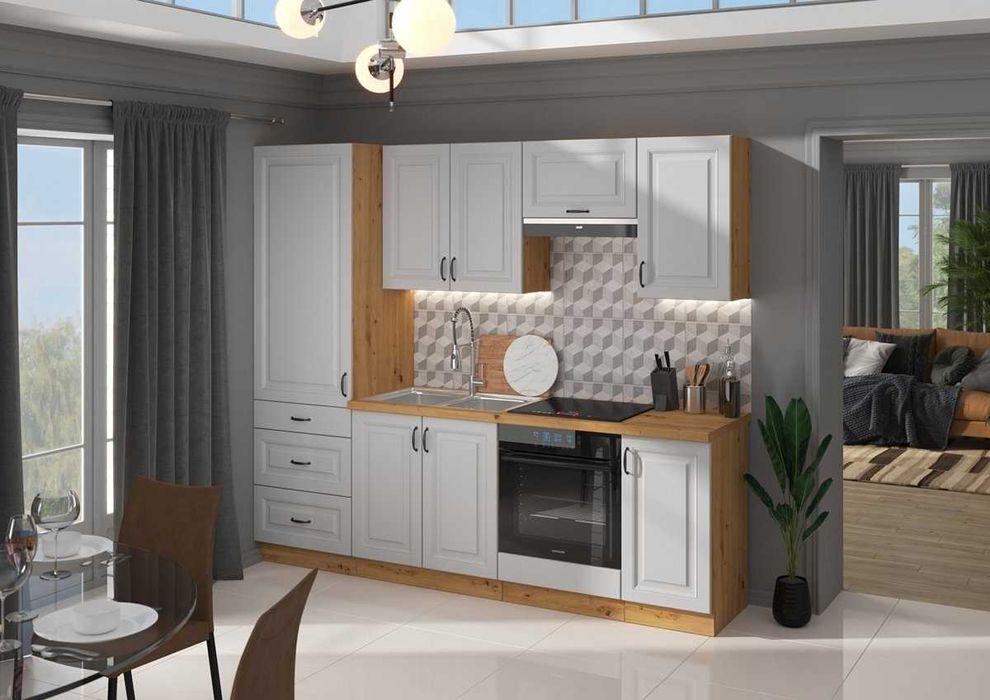 Nowe meble kuchenne kuchnia KLEO MDF styl Angielski Frezowane fronty