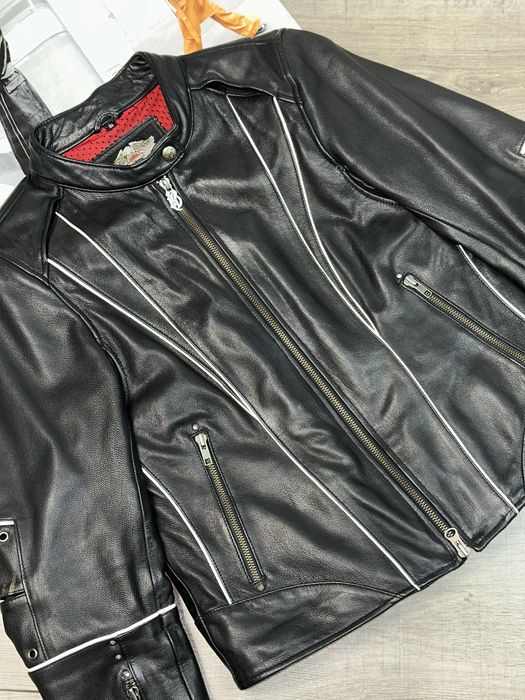 Оригінальна вінтажна шкіряна мото куртка harley davidson