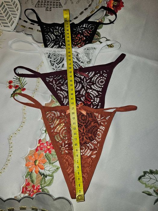 Majtki damskie stringi koronkowe M