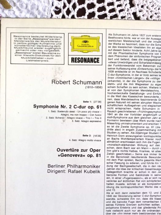 Rafael Kubelik, Deutsche Grammophon, Schumann, vinyl LP