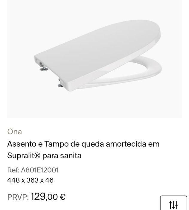 Sanita Suspensa ROCA Rimless, c/ tampo queda amortecida