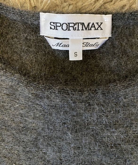 Sweter Sportmax szary, pudełkowy fason, XS, S