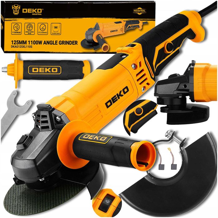 Szlifierka Kątowa Kątówka Sieciowa 125 Mm Z Regulacją Diax 1100W Deko