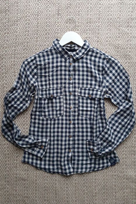 Granatowa koszula w kratkę House S/36
