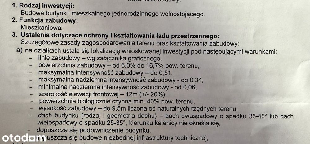 Na sprzedaż działka z warunkami zabudowy – Glincz