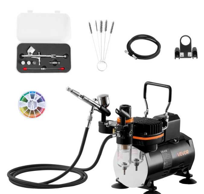 Aerograf + kompresor tc-80 3x pistolet 24 farby zestaw diy