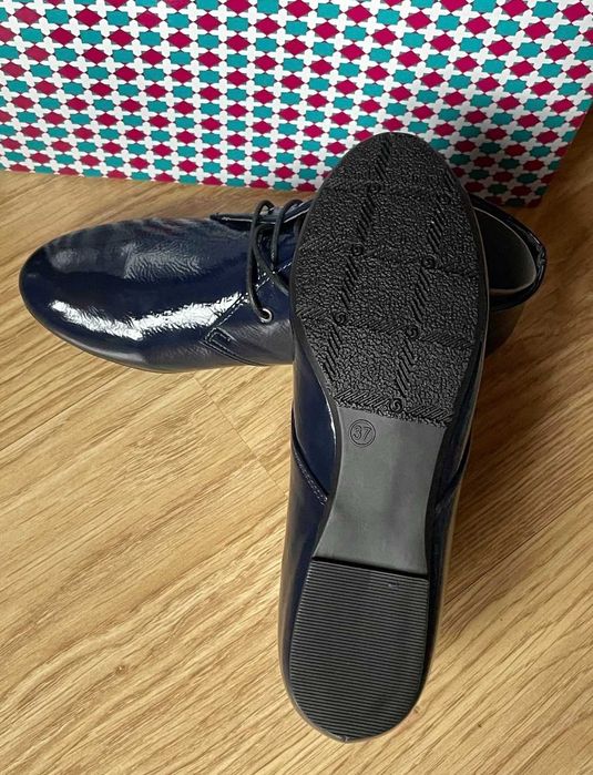 EVEN&ODD buty damskie r. 37 - 24 cm granatowe botki lakierki
