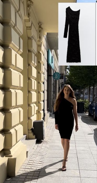 Czarna sukienka na jedno ramie M