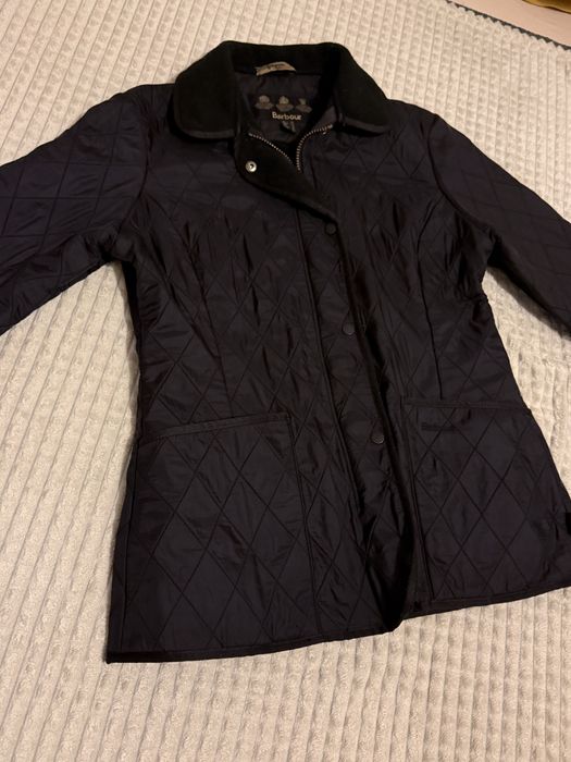 Barbour kurtka 38 krotka czarna pikowana polarowa