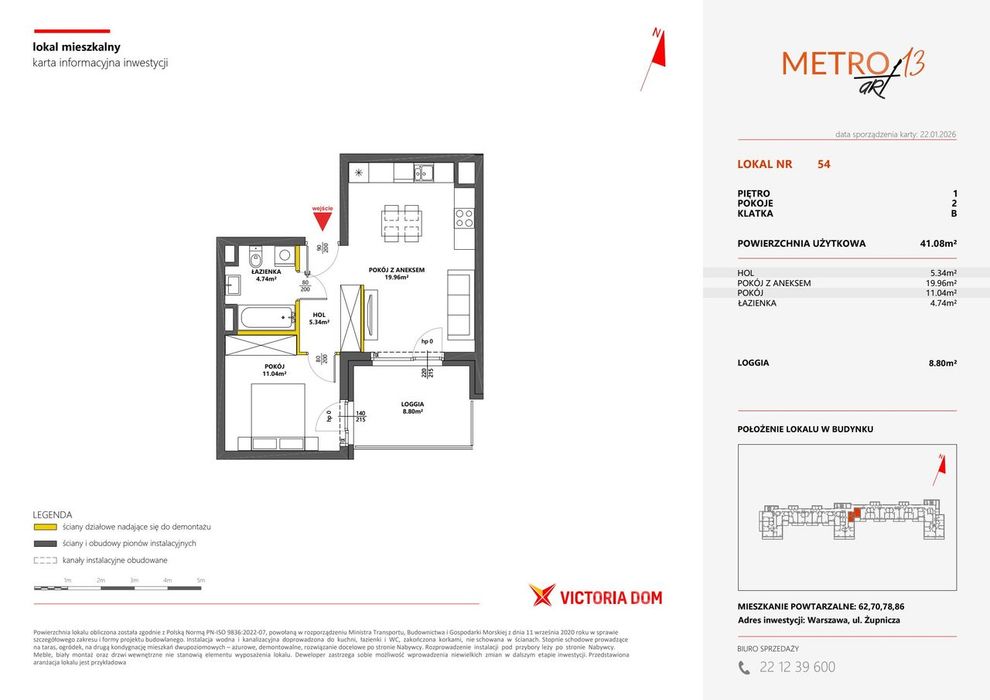 2-pokojowe mieszkanie 41m2 + loggia