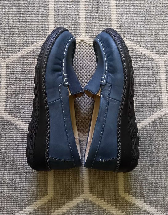 Mokasyny damskie ze skóry naturalnej - Helios Komfort 665, granatowe