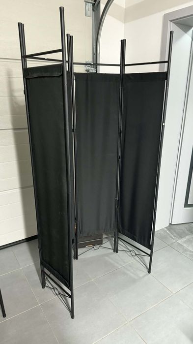 Parawan czarny wysoki