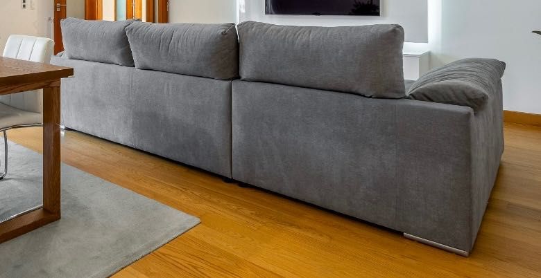 Sofá Banak chaise longue cinzento com armazenamento