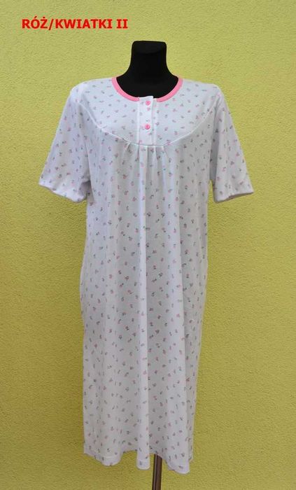 Koszula nocna krótki rękaw w kwiatki roz.164 M