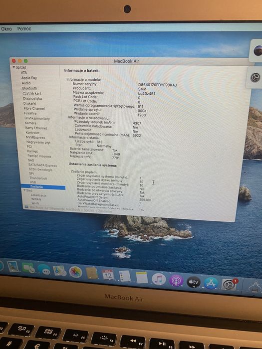 Zadbany Apple MacBook Air 13 i5 4GB 256KB