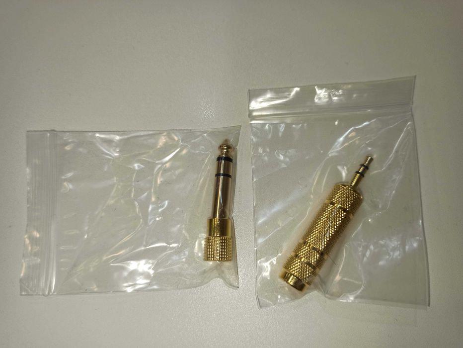 Dois adaptadores de 3,5mm para 6,5mm e vice versa audio jack