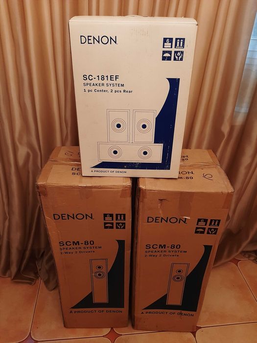 Музыкальный центр DENON. AV RECEIVER + акустика 5 колонок  DENON + DVD