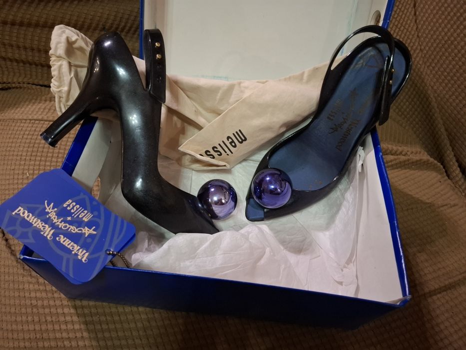 【極美品】Vivienne Westwood melissa 24cm ヴィヴィアンウエストウッド メリッサ 玉虫色 サンダル 24cm