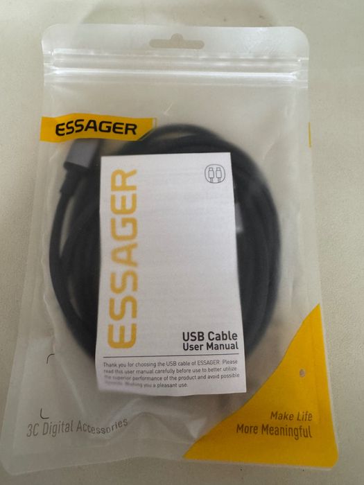 ESSAGER Kabel Usb-C- Usb-C DISPLAY 2 metry 100 W Fast charging