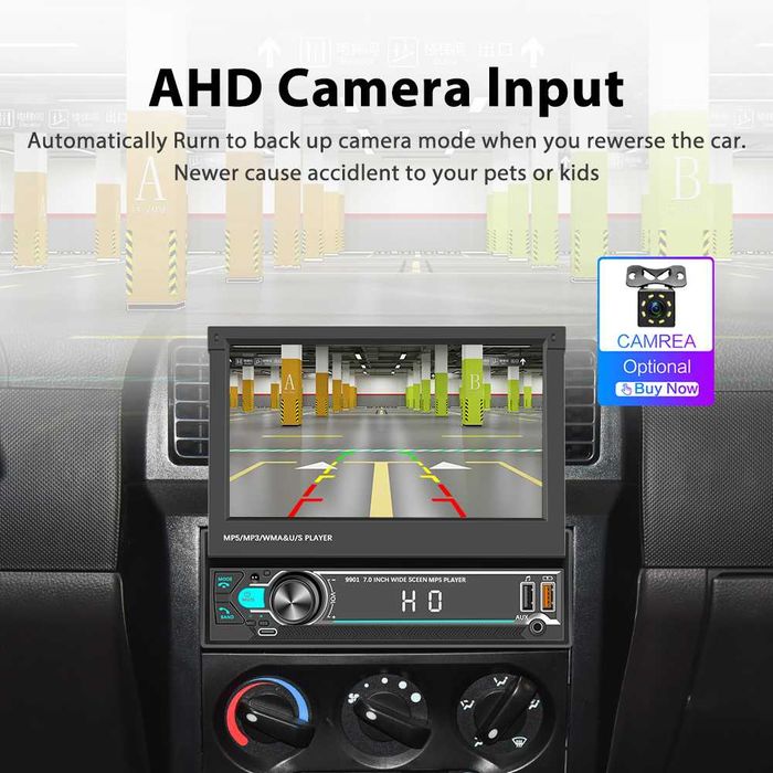 Radio 1 din bluetooth ecrã 7  USB FM video tátil