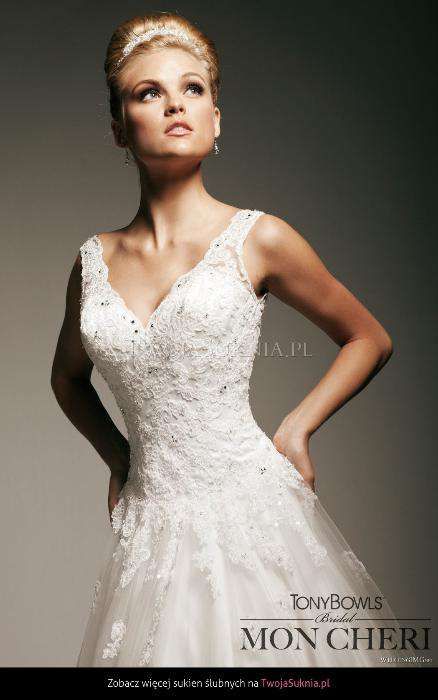 Piękna, oryginalna suknia TONY BOWLS Mon Cheri! Rozmiar 36