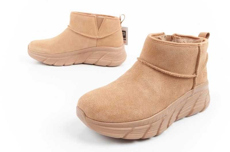 Skechers zimowe damskie botki za kostkę ocieplane skórzane r. 36-41