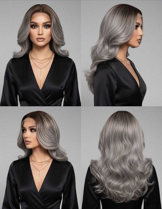 Peruka z koronką w odcieniu platynowego blond ombre