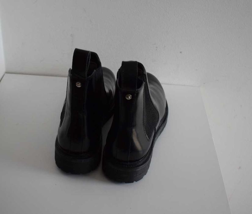 Diesel skórzane buty zimowe botki czarne 45
