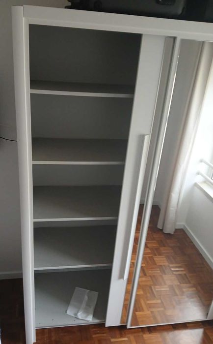 Roupeiro para quarto, branco com espelhos