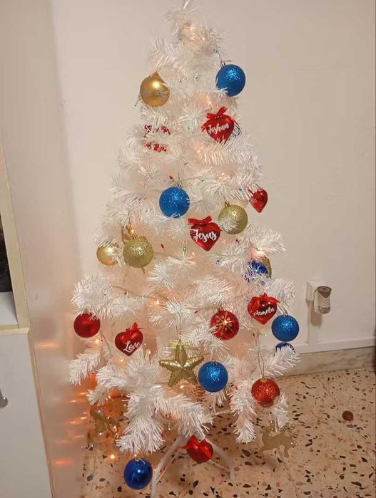 Árvore de Natal Artificial, Branca 150cm  Com Montagem Gratuita