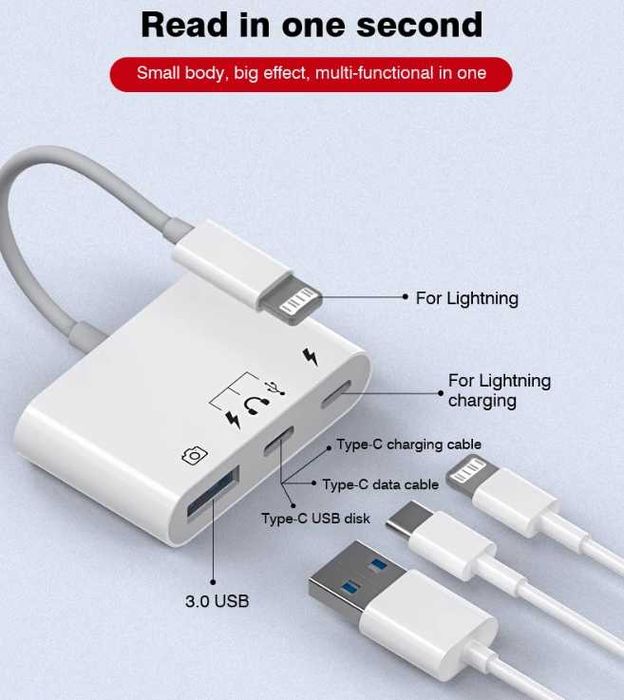 переходник адаптер iPhone iPad USB флеш Lightning айфон микрофон SSD