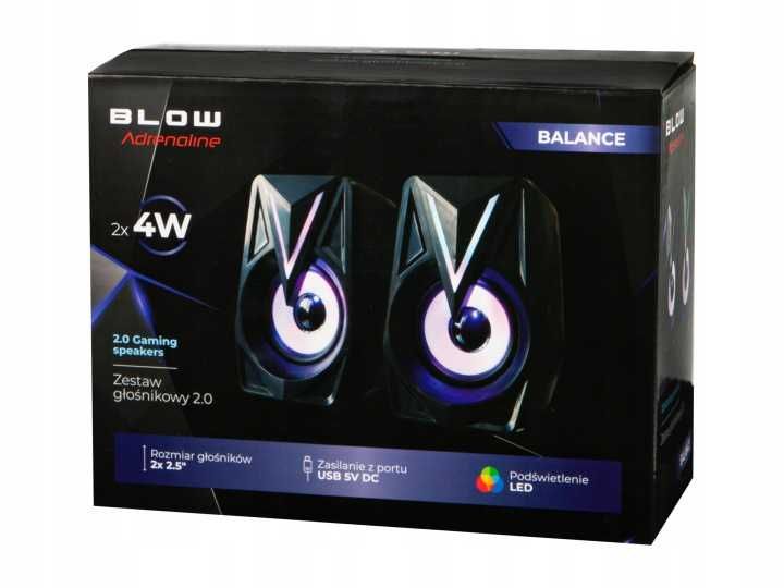 ZESTAW Głośników 2.0 Do Laptopa Pc Komputera Komputerowe Gamingowe Led Rgb Usb GŁOŚNE Podświetlenie RGB