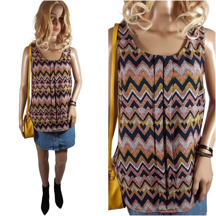 Kolorowa bluzka damska ONLY 36,S wzór bez rękawów