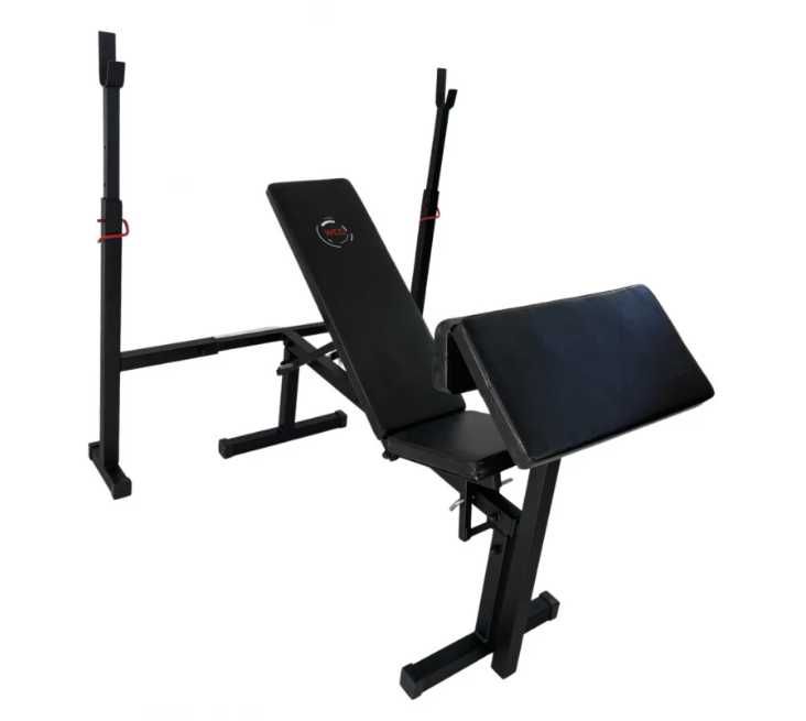 Лавка для жима под штангу со стойками универсальная Скамья, гантели