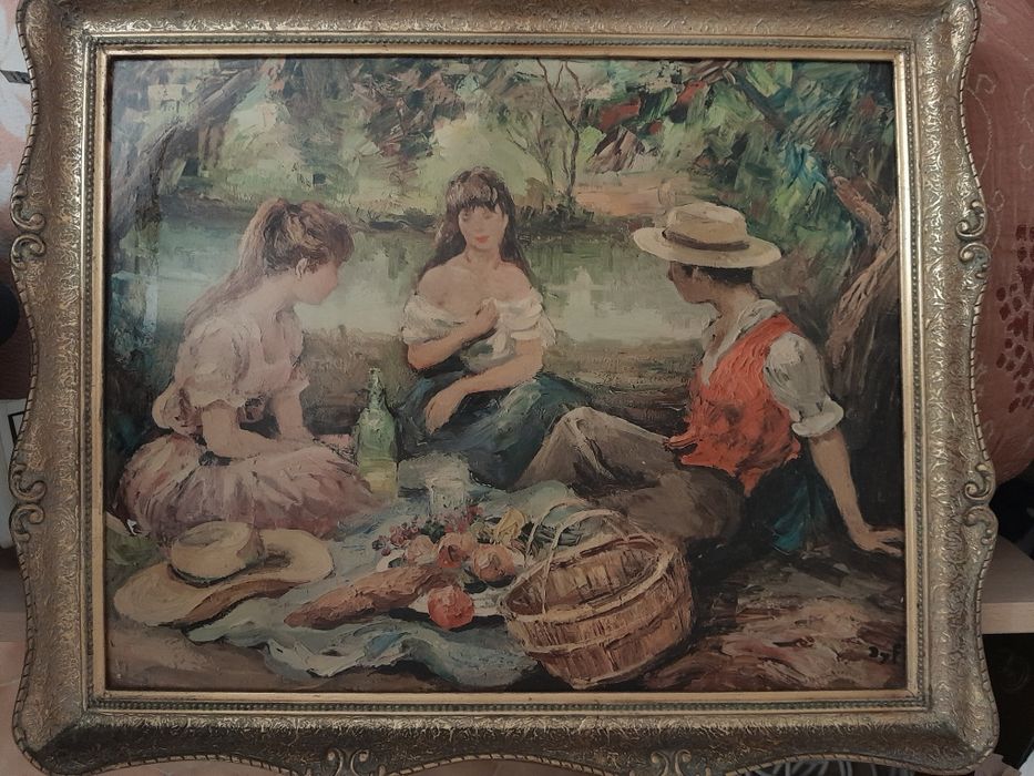 Réplica da pintura The Picnic, do pintor Marcel Dyf