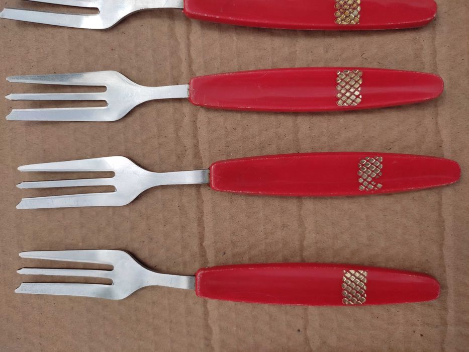 komplet 6 szt widelczyki do ciasta PRL