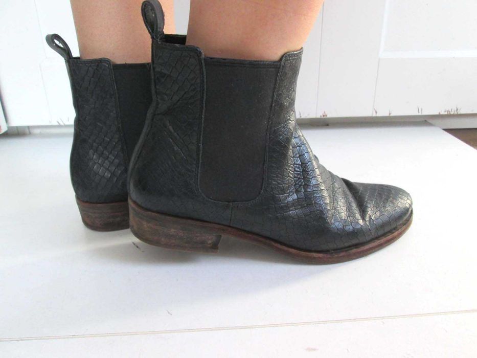 Ecco czarne skórzane buty botki skóra naturalna 39