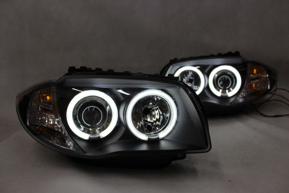 Lampy przednie przód BMW 1 E87 E81 04-11 LED RINGI TUNING CZARNE NOWE
