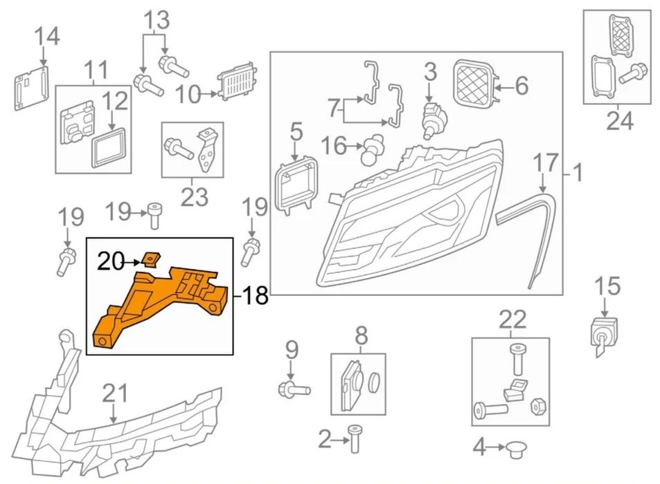 Кронштейн фары audi q5 кріплення фар площадка крепления ауди фара