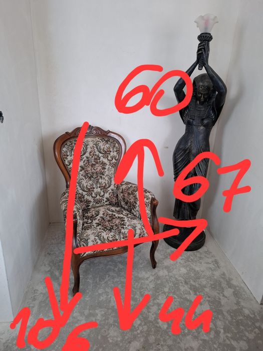 Fotel w stylu ludwikowskim gobelin  stylowy duży fotel tron