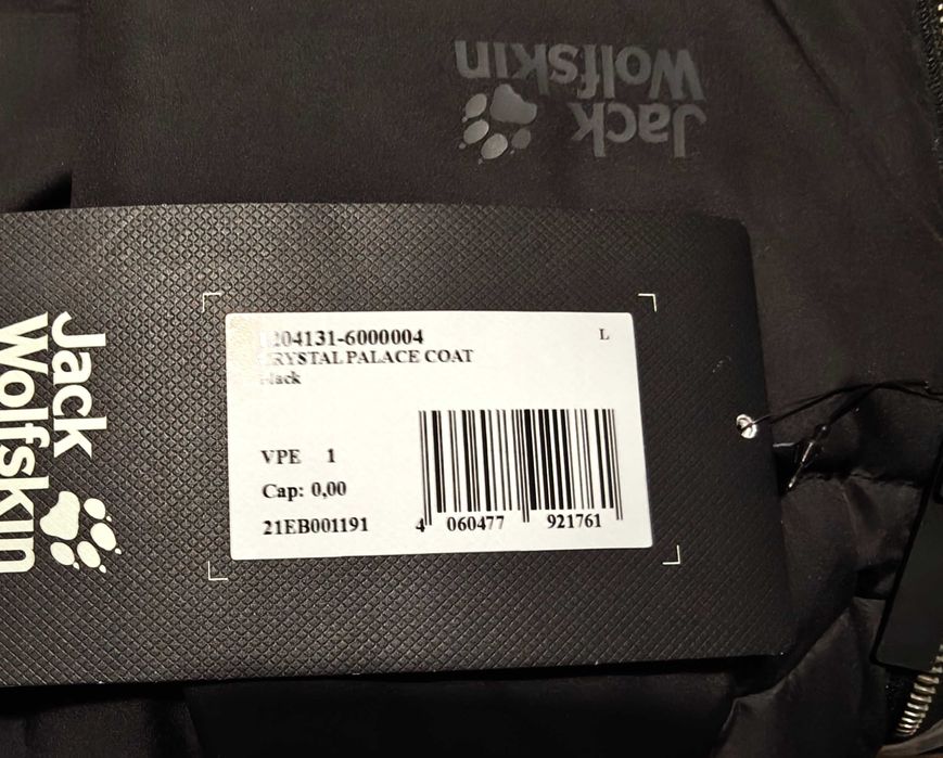 Jack Wolfskin płaszcz puchowy Crystal Palace czarny r. L