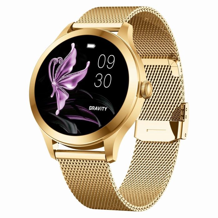 smartwatch gravity biało złoty 2 paski gt25-2 pro