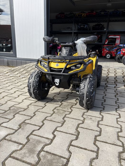 Quad na akumulator Can-Am 24V 7Ah Outlander ATV 4x200W Miękkie koła Żółty